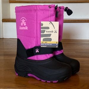 New Kamik Pink Kids Insulated Waterproof Snow Boots